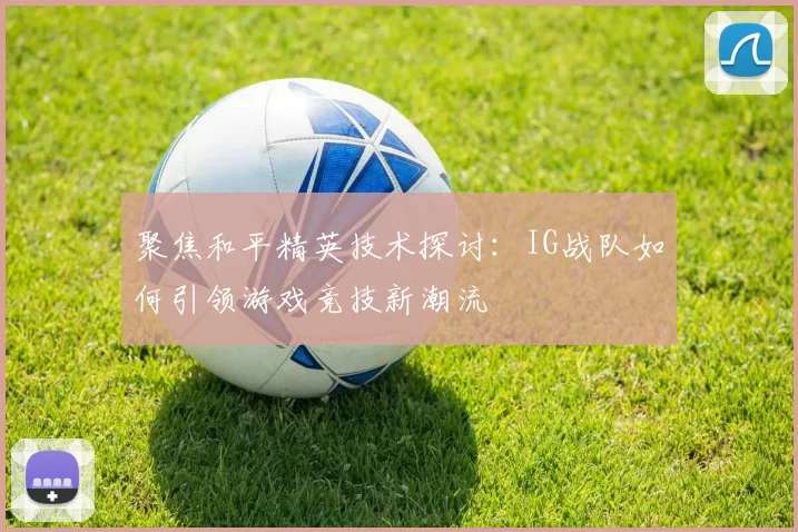 聚焦和平精英技术探讨：IG战队如何引领游戏竞技新潮流